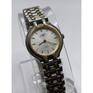AES Women's Swiss Two Tone Quartz Watch WR 30M- New‎ Battery